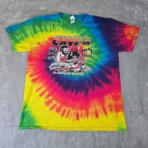 4th Annual Cave In Van Enthusiast Shirt Mens Large Tie-Dye Short Sleeve Pullover